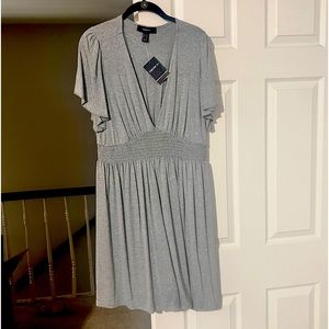 Gray V-Neck Dress